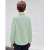 Arshiner Boys Long Sleeve Dress Shirt Button Down Shirt School Uniform Formal Shirt with Chest Pocket Size 5-12 Years(Light Green)