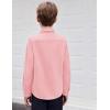 Arshiner Boys Long Sleeve Dress Shirt Button Down Shirt School Uniform Formal Shirt with Chest Pocket Size 5-12 Years(Pink)