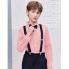 Arshiner Boys Long Sleeve Dress Shirt Button Down Shirt School Uniform Formal Shirt with Chest Pocket Size 5-12 Years(Pink)