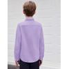 Arshiner Boys Long Sleeve Dress Shirt Button Down Shirt School Uniform Formal Shirt with Chest Pocket Size 5-12 Years(Purple)