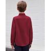 Arshiner Boys Long Sleeve Dress Shirt Button Down Shirt School Uniform Formal Shirt with Chest Pocket Size 5-12 Years(Red)