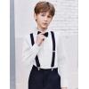 Arshiner Boys Long Sleeve Dress Shirt Button Down Shirt School Uniform Formal Shirt with Chest Pocket Size 5-12 Years(White)
