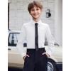 Arshiner Boys Long Sleeve Dress Shirt Button Down Shirt School Uniform Formal Shirt with Chest Pocket Size 5-12 Years(White)
