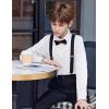 Arshiner Boys Long Sleeve Dress Shirt Button Down Shirt School Uniform Formal Shirt with Chest Pocket Size 5-12 Years(White)