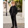 Arshiner Boys Long Sleeve Dress Shirt Button Down Shirts Formal School Uniform Shirt Size 5-12 Years(Black)