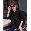 Arshiner Boys Long Sleeve Dress Shirt Button Down Shirts Formal School Uniform Shirt Size 5-12 Years(Black)