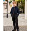 Arshiner Boys Long Sleeve Dress Shirt Button Down Shirts Formal School Uniform Shirt Size 5-12 Years(Black Lris)