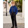 Arshiner Boys Long Sleeve Dress Shirt Button Down Shirts Formal School Uniform Shirt Size 5-12 Years(Deep Blue)