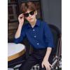 Arshiner Boys Long Sleeve Dress Shirt Button Down Shirts Formal School Uniform Shirt Size 5-12 Years(Deep Blue)