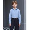 Arshiner Boys Long Sleeve Dress Shirt Button Down Shirts Formal School Uniform Shirt Size 5-12 Years(Light Blue)