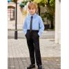 Arshiner Boys Long Sleeve Dress Shirt Button Down Shirts Formal School Uniform Shirt Size 5-12 Years(Light Blue)