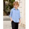 Arshiner Boys Long Sleeve Dress Shirt Button Down Shirts Formal School Uniform Shirt Size 5-12 Years(Light Blue)