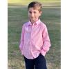 Arshiner Boys Long Sleeve Dress Shirt Button Down Shirts Formal School Uniform Shirt Size 5-12 Years(Pink)