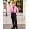 Arshiner Boys Long Sleeve Dress Shirt Button Down Shirts Formal School Uniform Shirt Size 5-12 Years(Pink)