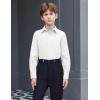 Arshiner Boys Long Sleeve Dress Shirt Button Down Shirts Formal School Uniform Shirt Size 5-12 Years(White)