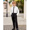 Arshiner Boys Long Sleeve Dress Shirt Button Down Shirts Formal School Uniform Shirt Size 5-12 Years(White)