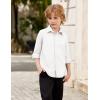 Arshiner Boys Long Sleeve Dress Shirt Button Down Shirts Formal School Uniform Shirt Size 5-12 Years(White)