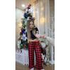 Arshiner Girls 2 Pieces Outfits Kids Square Neck Puff Sleeve Tops and Pants Set with Pockets 6-14 Years(Black Red Plaid)