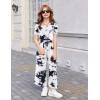Arshiner Girls 2 Pieces Outfits Kids Square Neck Puff Sleeve Tops and Pants Set with Pockets 6-14 Years(Black Tie Dye)