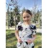 Arshiner Girls 2 Pieces Outfits Kids Square Neck Puff Sleeve Tops and Pants Set with Pockets 6-14 Years(Black Tie Dye)