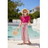 Arshiner Girls 2 Pieces Outfits Kids Square Neck Puff Sleeve Tops and Pants Set with Pockets 6-14 Years(Hot Pink Stripe)