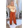 Arshiner Girls 2 Pieces Outfits Kids Square Neck Puff Sleeve Tops and Pants Set with Pockets 6-14 Years(Letter Printed)