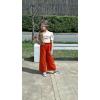 Arshiner Girls 2 Pieces Outfits Kids Square Neck Puff Sleeve Tops and Pants Set with Pockets 6-14 Years(Letter Printed)