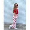 Arshiner Girls 2 Pieces Outfits Kids Square Neck Puff Sleeve Tops and Pants Set with Pockets 6-14 Years(Love)