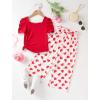 Arshiner Girls 2 Pieces Outfits Kids Square Neck Puff Sleeve Tops and Pants Set with Pockets 6-14 Years(Love)