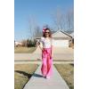 Arshiner Girls 2 Pieces Outfits Kids Square Neck Puff Sleeve Tops and Pants Set with Pockets 6-14 Years(Pink Floral)
