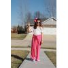 Arshiner Girls 2 Pieces Outfits Kids Square Neck Puff Sleeve Tops and Pants Set with Pockets 6-14 Years(Pink Floral)