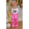 Arshiner Girls 2 Pieces Outfits Kids Square Neck Puff Sleeve Tops and Pants Set with Pockets 6-14 Years(Pink Girl)