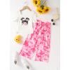 Arshiner Girls 2 Pieces Outfits Kids Square Neck Puff Sleeve Tops and Pants Set with Pockets 6-14 Years(Pink Girl)