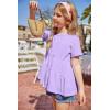 Arshiner Girls Peplum Tops Short Sleeve T Shirts for Girls Casual Tunic Tops Layered Hem Babydoll Peplum Blouse 4-12 Years(Purple)