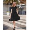 Arshiner Girls Summer Dresses Ruffle Sleeve A-Line Sundress Casual Elegant Dresses(Black)