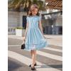 Arshiner Girls Summer Dresses Ruffle Sleeve A-Line Sundress Casual Elegant Dresses(Light Blue)