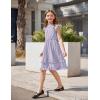 Arshiner Girls Summer Dresses Ruffle Sleeve A-Line Sundress Casual Elegant Dresses(Light Purple)
