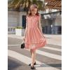 Arshiner Girls Summer Dresses Ruffle Sleeve A-Line Sundress Casual Elegant Dresses(Pink)