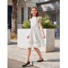 Arshiner Girls Summer Dresses Ruffle Sleeve A-Line Sundress Casual Elegant Dresses(White)