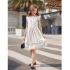 Arshiner Girls Summer Dresses Ruffle Sleeve A-Line Sundress Casual Elegant Dresses(White)