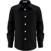 Arshiner Boys Long Sleeve Dress Shirt Button Down Shirt School Uniform Formal Shirt with Chest Pocket Size 5-12 Years(Black)