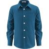 Arshiner Boys Long Sleeve Dress Shirt Button Down Shirt School Uniform Formal Shirt with Chest Pocket Size 5-12 Years(Dark Blue)