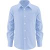 Arshiner Boys Long Sleeve Dress Shirt Button Down Shirt School Uniform Formal Shirt with Chest Pocket Size 5-12 Years(Light Blue)