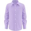 Arshiner Boys Long Sleeve Dress Shirt Button Down Shirt School Uniform Formal Shirt with Chest Pocket Size 5-12 Years(Purple)