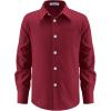 Arshiner Boys Long Sleeve Dress Shirt Button Down Shirt School Uniform Formal Shirt with Chest Pocket Size 5-12 Years(Red)