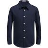 Arshiner Boys Long Sleeve Dress Shirt Button Down Shirts Formal School Uniform Shirt Size 5-12 Years(Black Lris)