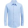 Arshiner Boys Long Sleeve Dress Shirt Button Down Shirts Formal School Uniform Shirt Size 5-12 Years(Light Blue)