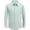 Arshiner Boys Long Sleeve Dress Shirt Button Down Shirts Formal School Uniform Shirt Size 5-12 Years(Light Green)