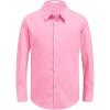 Arshiner Boys Long Sleeve Dress Shirt Button Down Shirts Formal School Uniform Shirt Size 5-12 Years(Pink)