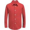Arshiner Boys Long Sleeve Dress Shirt Button Down Shirts Formal School Uniform Shirt Size 5-12 Years(Red)